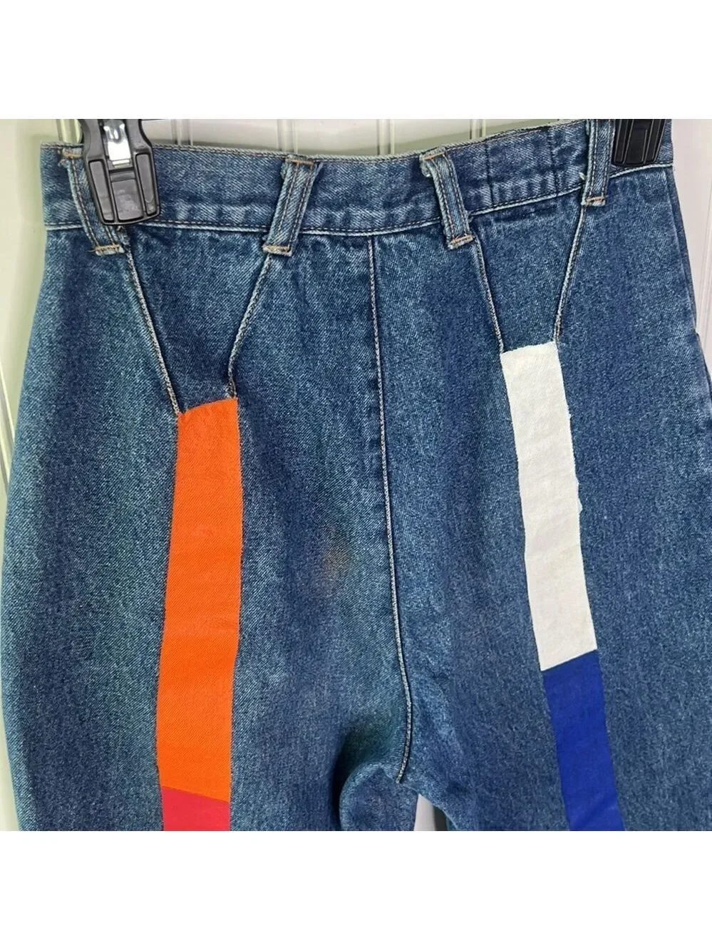 Vintage High Rise Bare Back Rainbow Jeans Size 7 or 25